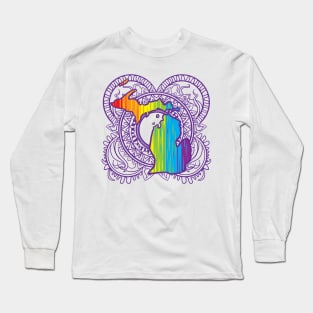 Michigan Mandala Pride Long Sleeve T-Shirt